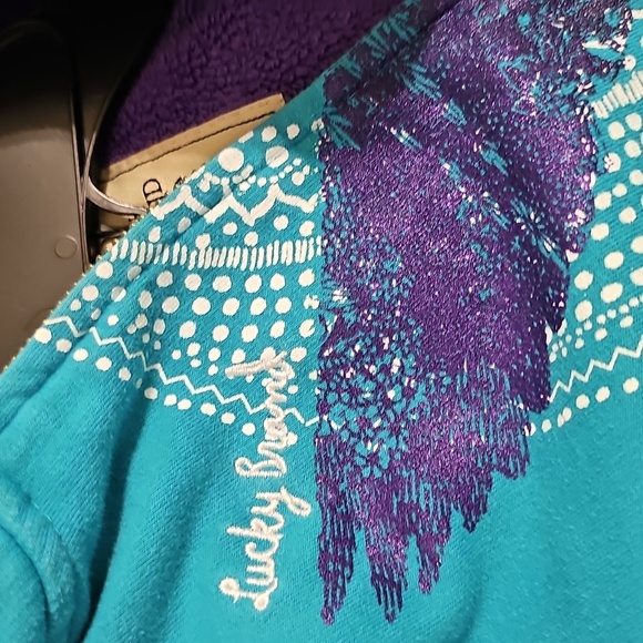 Girl's Lucky Brand Hooded Full Fron Zip Sweatshirt Jacket - Picture 10 of 10